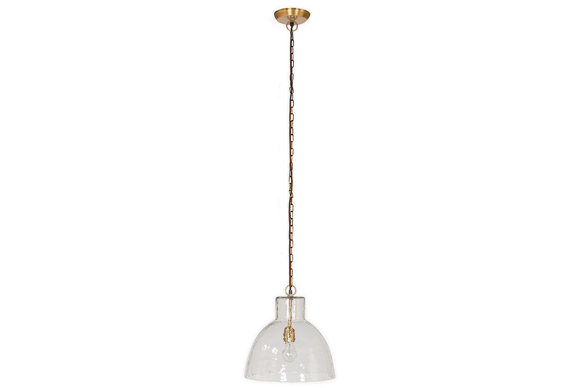Inayah Recycled Glass Pendant - Clear-LIGHTS-Nkuku