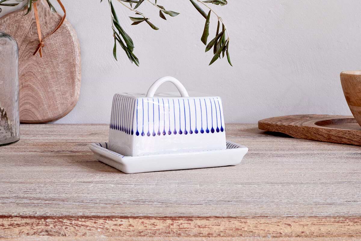 Iba Butter Dish - Indigo-SERVEWARE-Nkuku