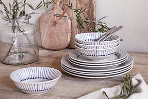 Iba Dinnerware Set - Indigo - (Set of 12)