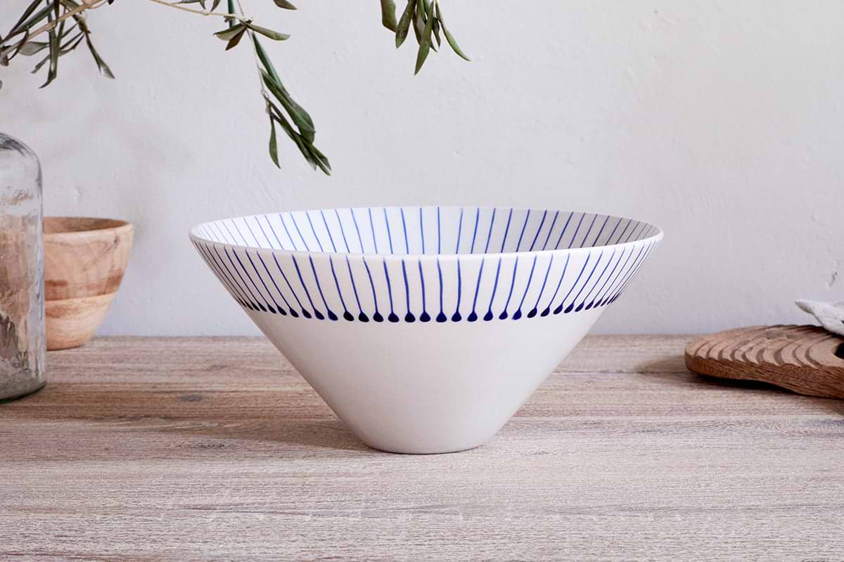 Iba Serving Bowl - Indigo-SERVEWARE-Nkuku