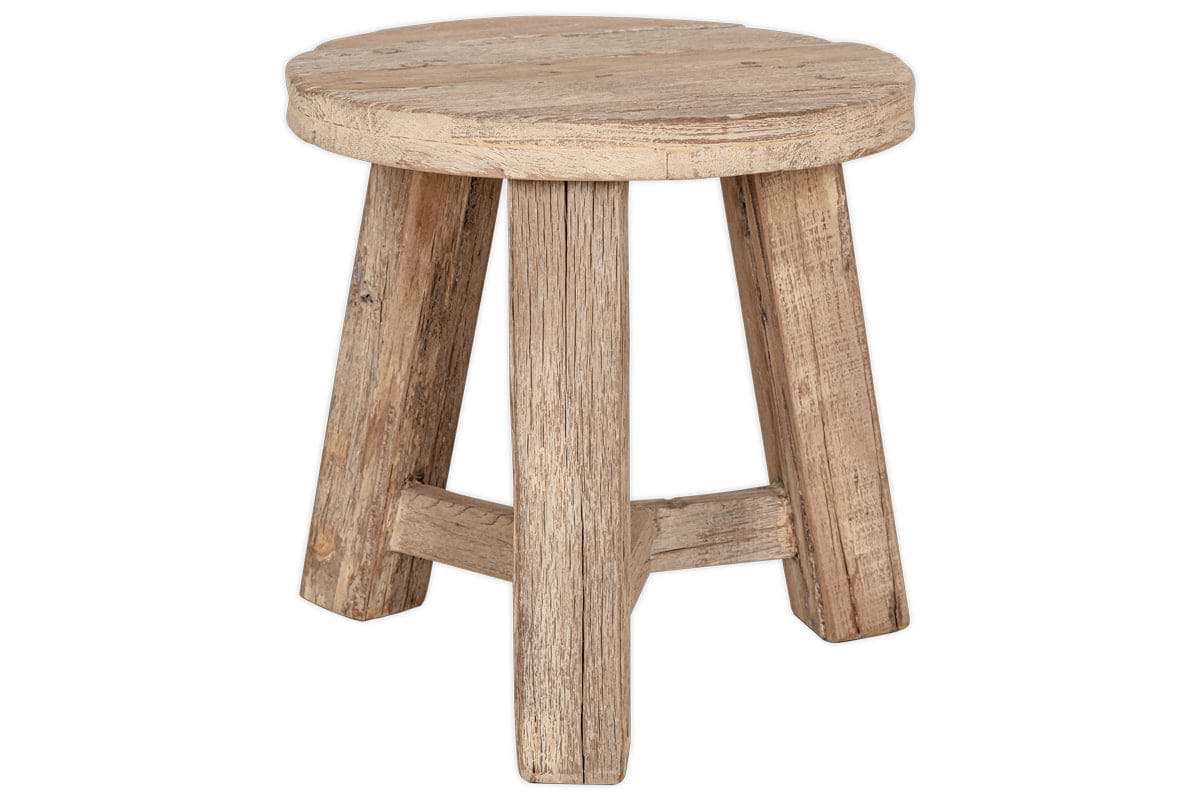 Ibo Reclaimed Wood Round Side Table – Natural – Nkuku