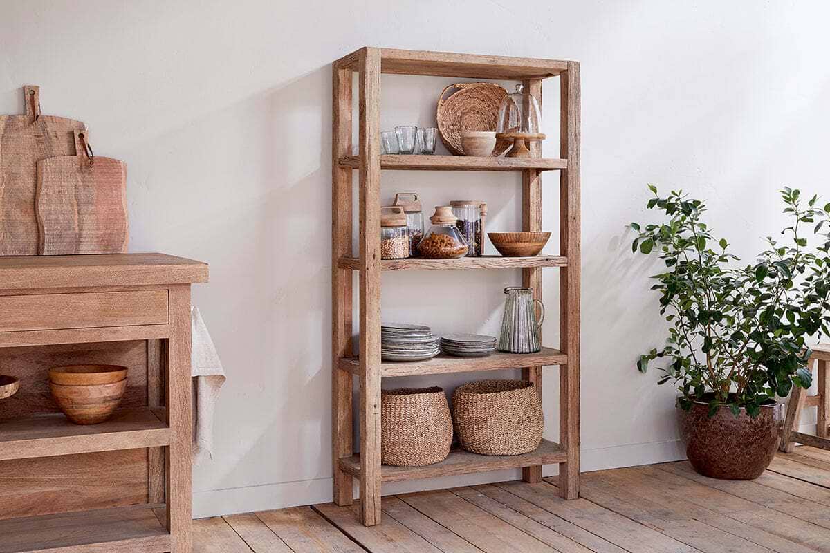 Ibo Reclaimed Wood Shelf - Natural - Wide-STORAGE FURNITURE-Nkuku