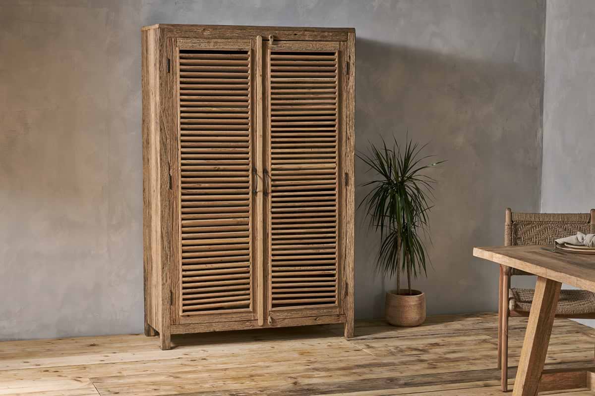 Ibo Reclaimed Wooden Slatted Cabinet – Natural - Large-STORAGE FURNITURE-Nkuku