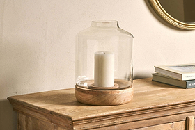 Idha Hurricane Lantern - Tapered-CANDLES HOLDERS & LANTERNS-Nkuku