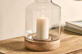 Idha Hurricane Lantern - Tapered-CANDLES HOLDERS & LANTERNS-Nkuku