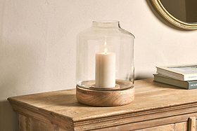 Idha Hurricane Lantern - Tapered-CANDLES HOLDERS & LANTERNS-Nkuku