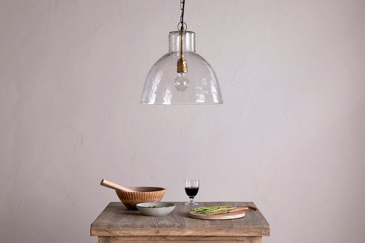 Inayah Recycled Glass Pendant - Clear