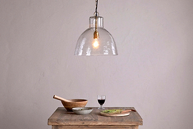 Inayah Recycled Glass Pendant - Clear