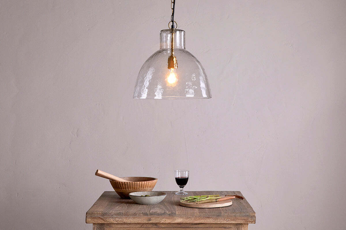 Inayah Recycled Glass Pendant - Clear
