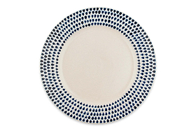 Indigo Drop Dinner Plate - Cream & Indigo