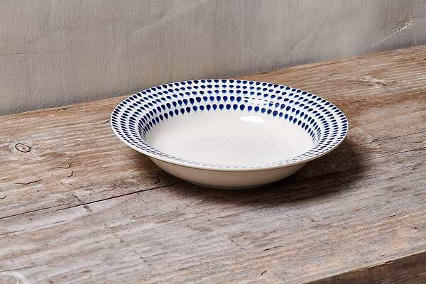 Indigo Drop Pasta Bowl - Cream & Indigo-TABLEWARE-Nkuku