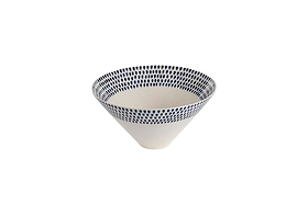 Indigo Drop Serving Bowl - Cream & Indigo - Large