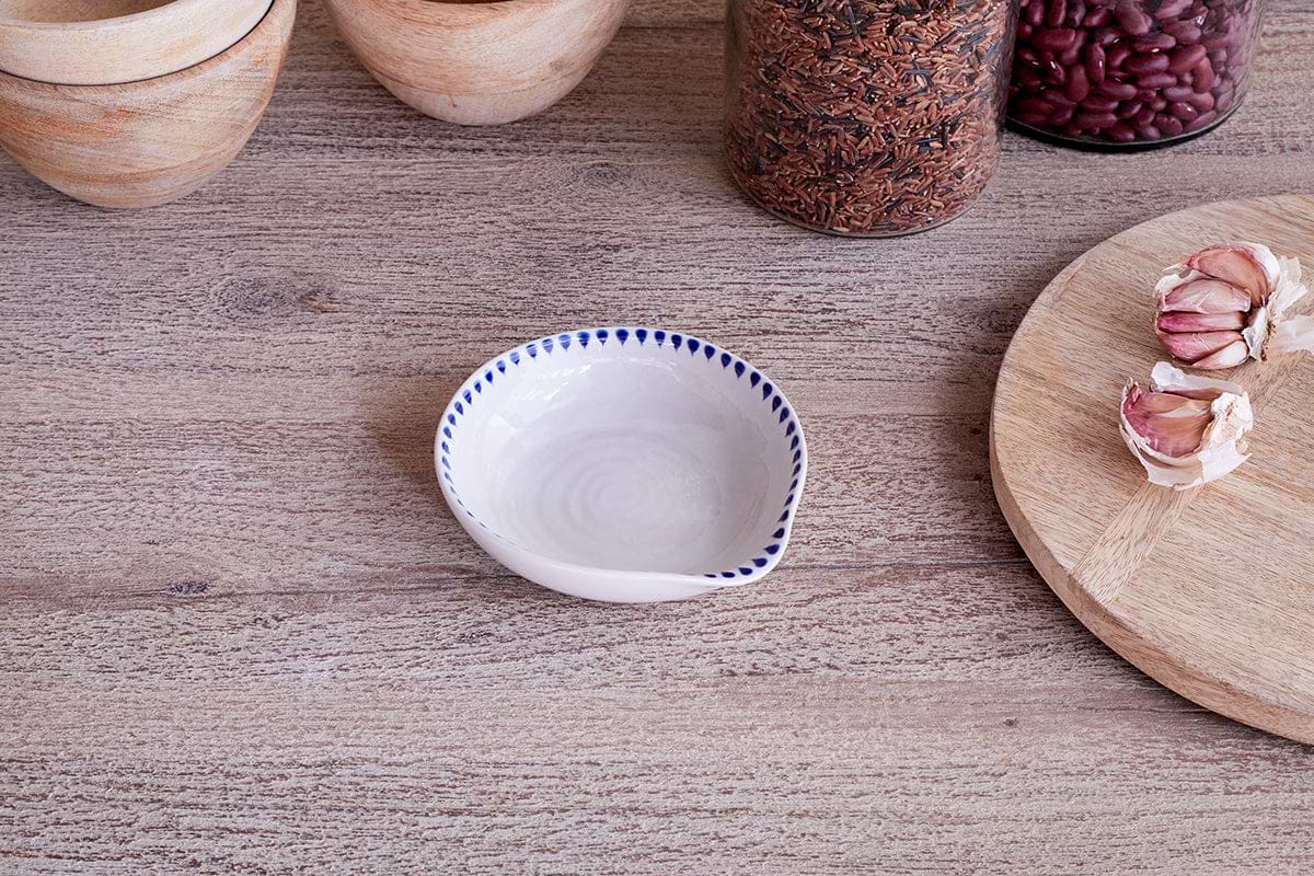 Indigo Drop Spoon Rest - Cream & Indigo-KITCHEN STORAGE & UTILITY-Nkuku