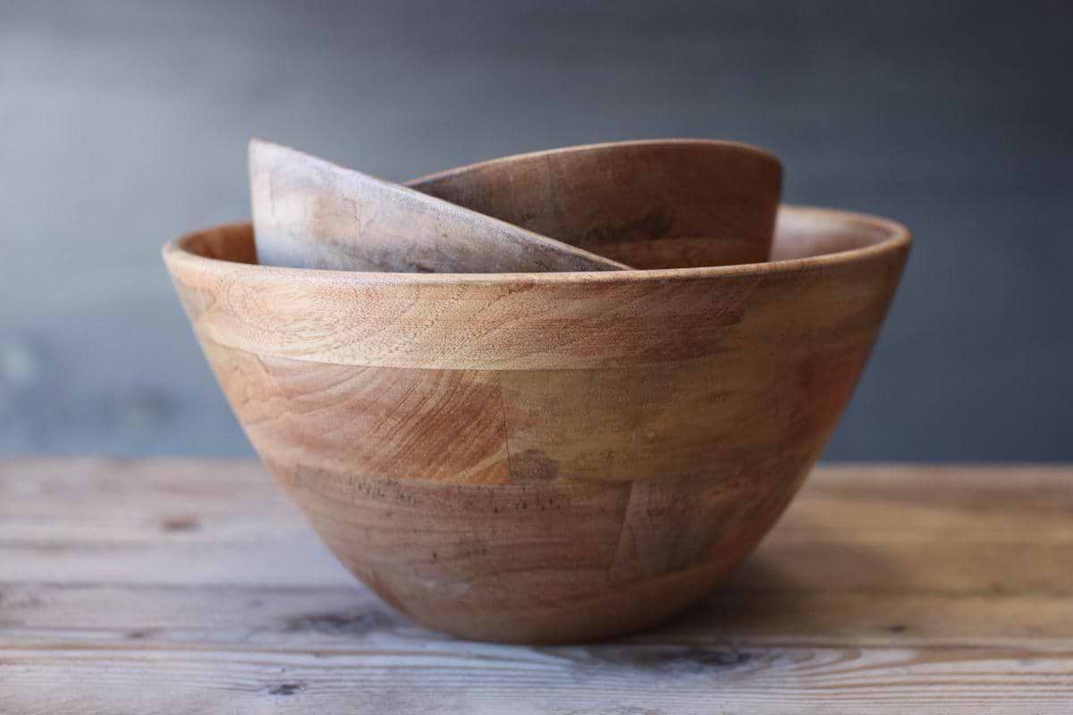 Indus Wooden Bowl-SERVEWARE-Nkuku