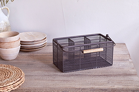Inkollu Wire Cutlery Holder - Aged Brass