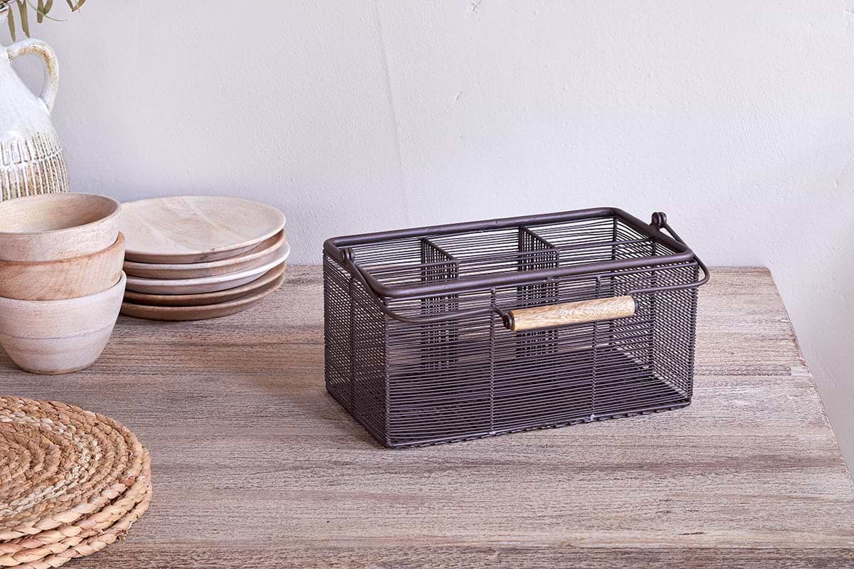 Inkollu Wire Cutlery Holder - Aged Brass