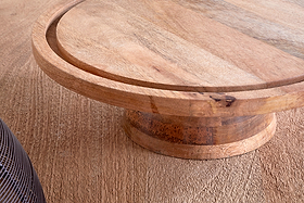 Inkollu Wire & Mango Wood Cake Stand - Aged Brass-SERVEWARE-Nkuku