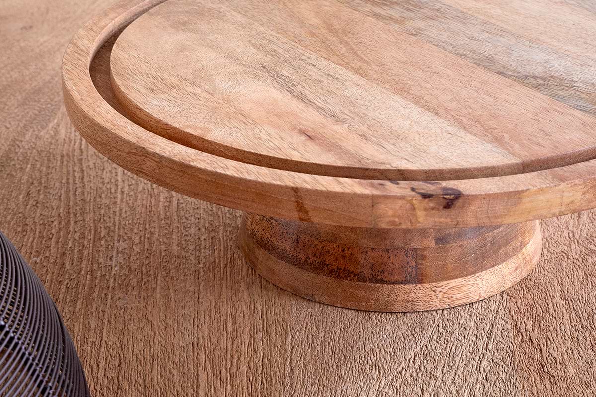 Inkollu Wire & Mango Wood Cake Stand - Aged Brass