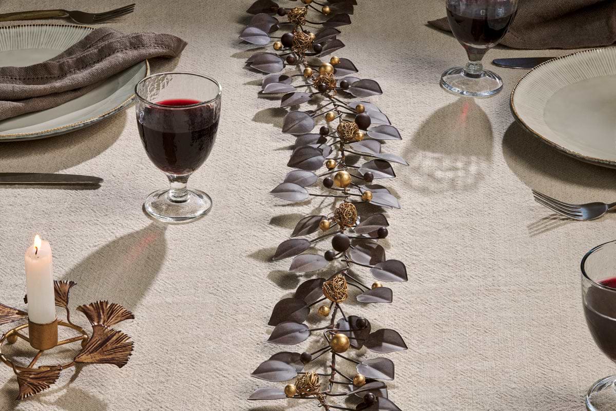 Ishana Garland - Antique Brass-CHRISTMAS DECORATIONS-Nkuku