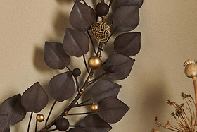 Ishana Wreath - Antique Brass-CHRISTMAS DECORATIONS-Nkuku