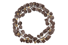 Ishana Wreath - Antique Brass-CHRISTMAS DECORATIONS-Nkuku