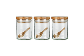 Izaan Spice Jar - Clear - (Set of 3)