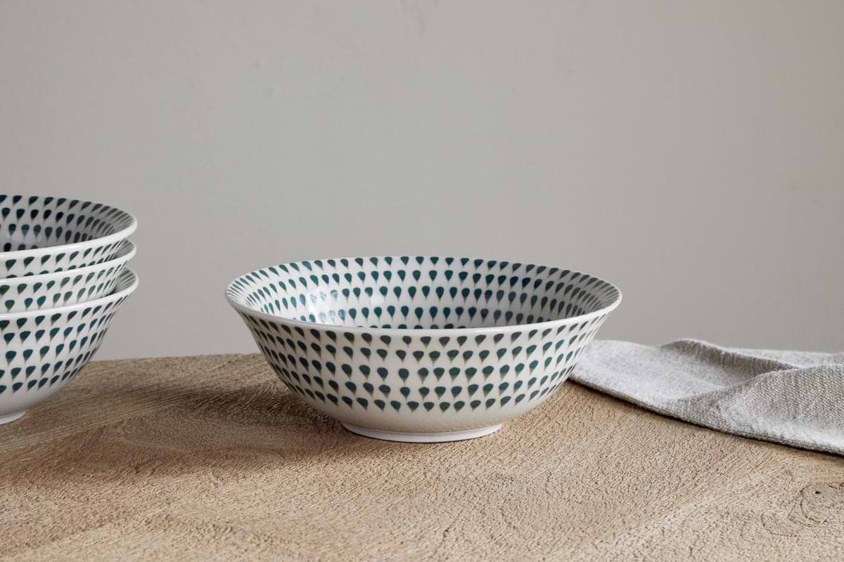 Juniper Drop Cereal Bowl - Cream & Juniper-TABLEWARE-Nkuku