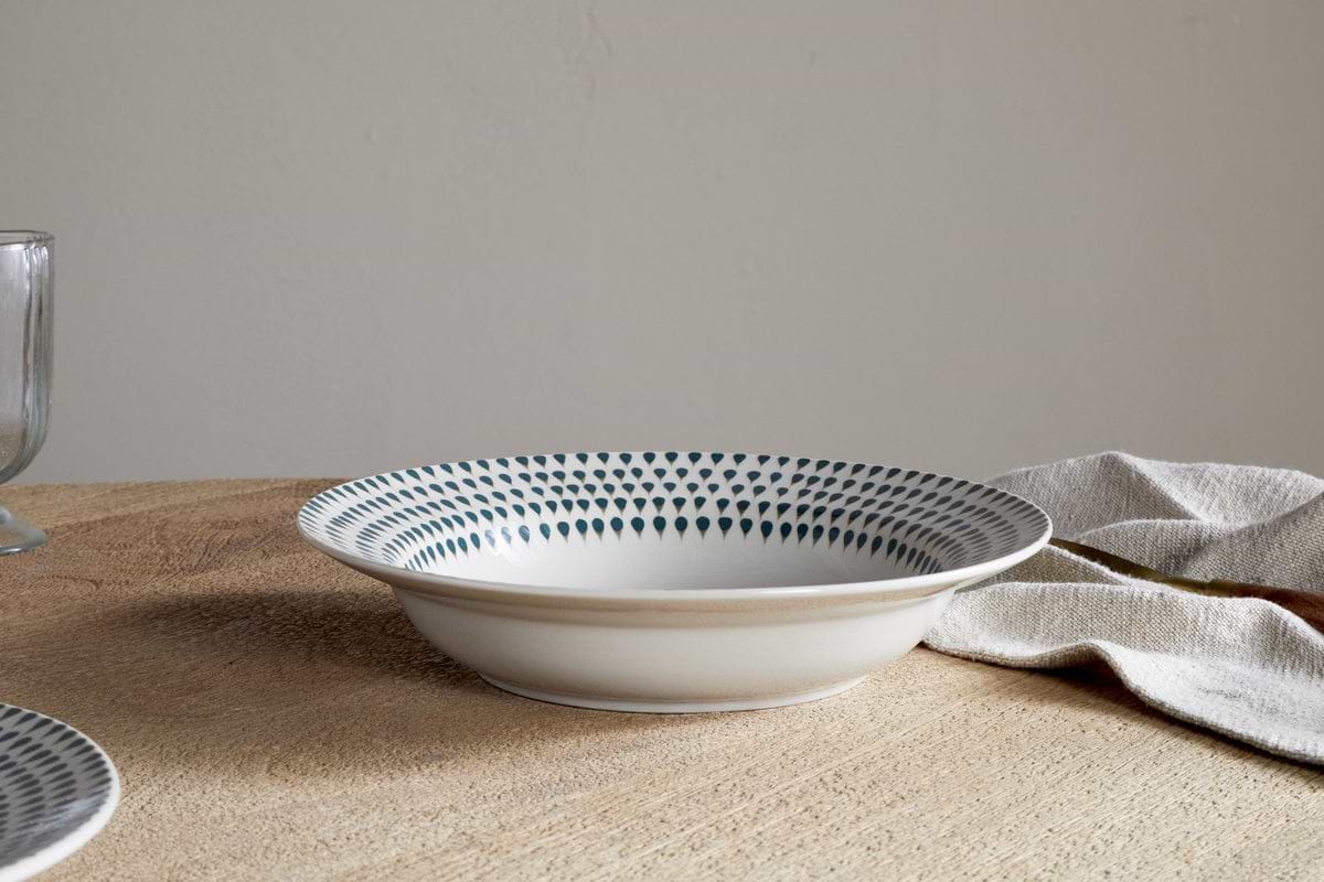Juniper Drop Pasta Bowl - Cream & Juniper-TABLEWARE-Nkuku