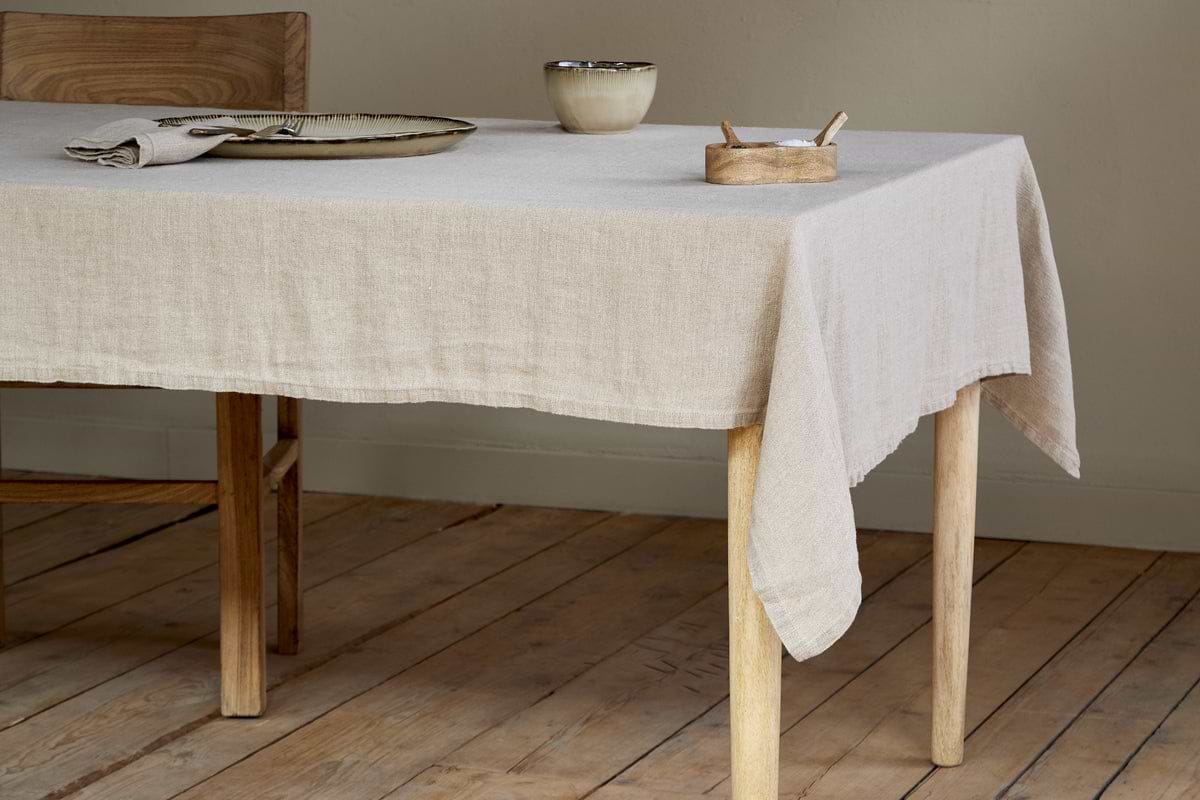 Junto Linen Tablecloth - Natural - Small-KITCHEN & DINING ACCESSORIES-Nkuku