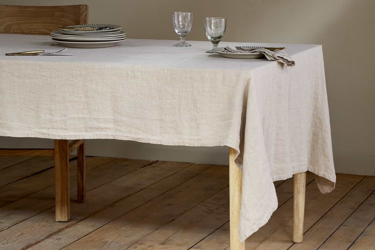 Junto Linen Tablecloth - Natural - Large-KITCHEN & DINING ACCESSORIES-Nkuku