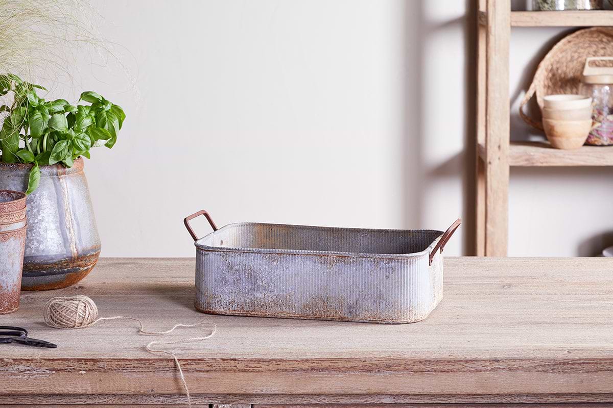 Japos Outdoor Planter Tray - Aged Zinc – Nkuku