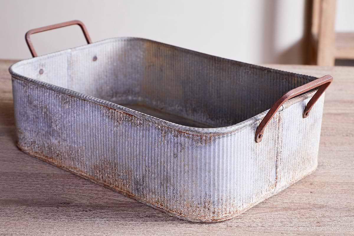 Japos Outdoor Planter Tray - Aged Zinc