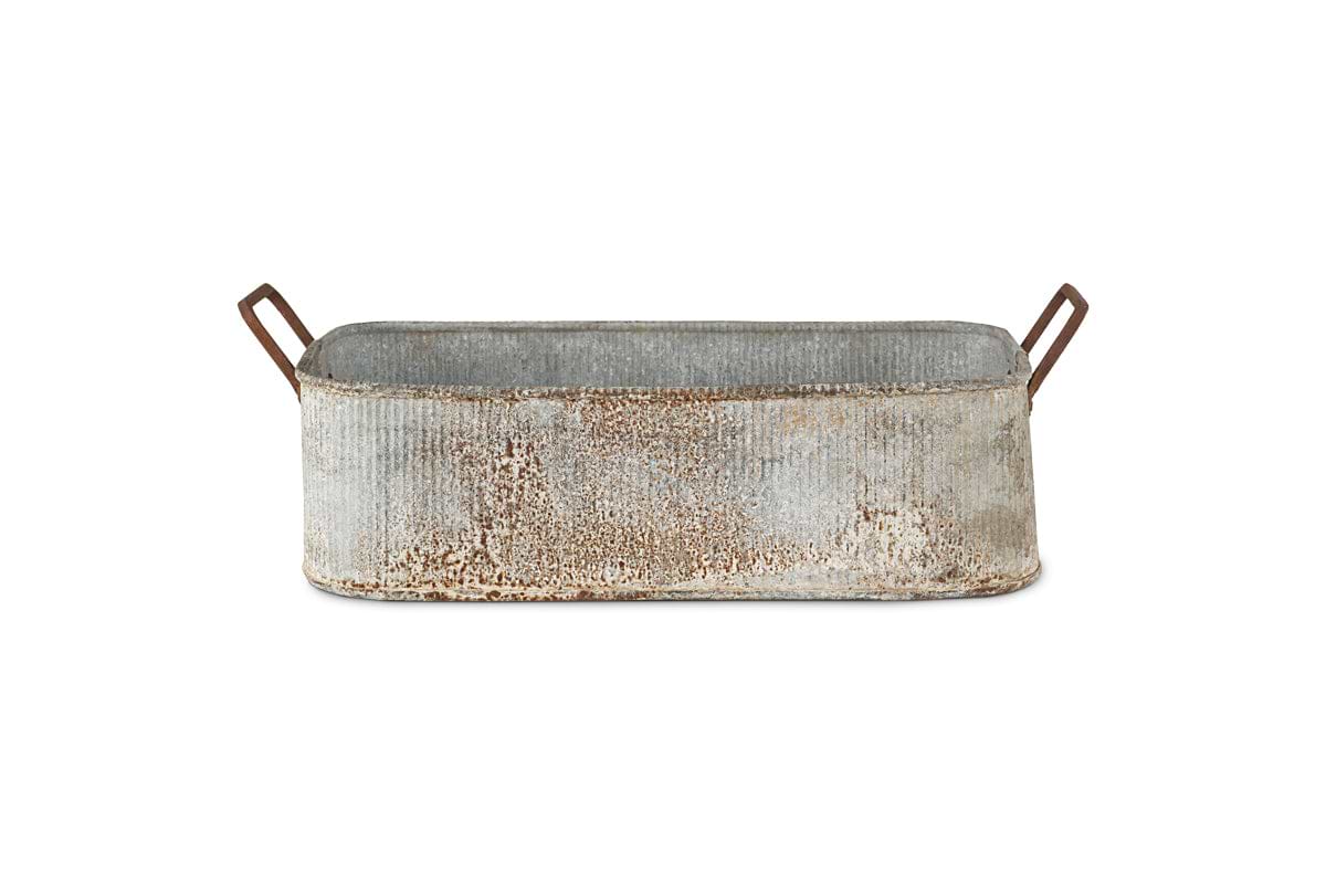 Japos Outdoor Planter Tray - Aged Zinc