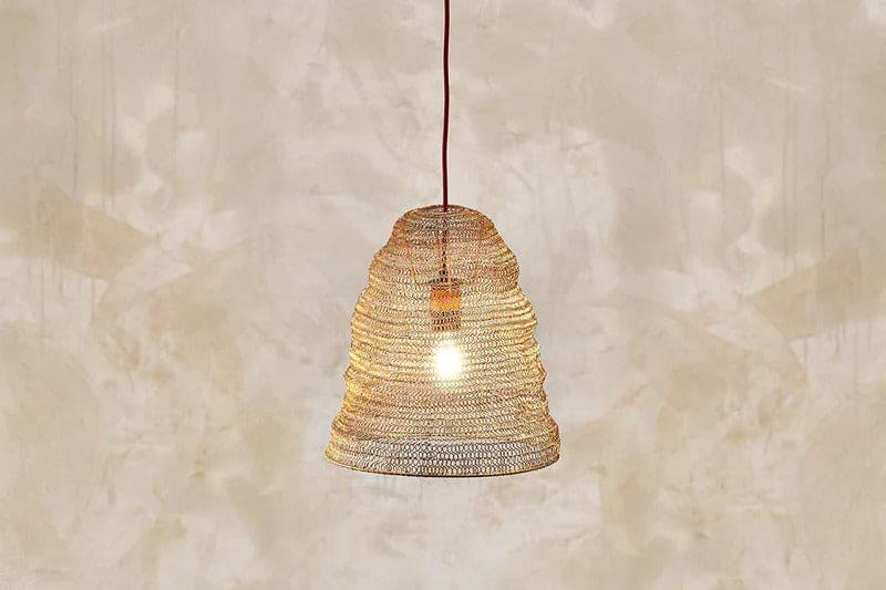Jatani Wire Lampshade - Antique Brass - Small Oval-SHADES-Nkuku