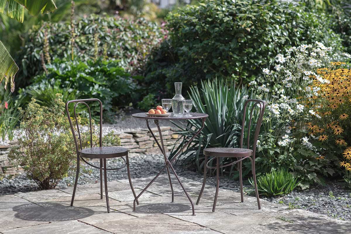 Jeavika Iron Outdoor Bistro Table - Black – Nkuku