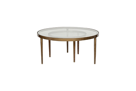 Jiya Iron & Glass Nested Coffee Tables - Brass