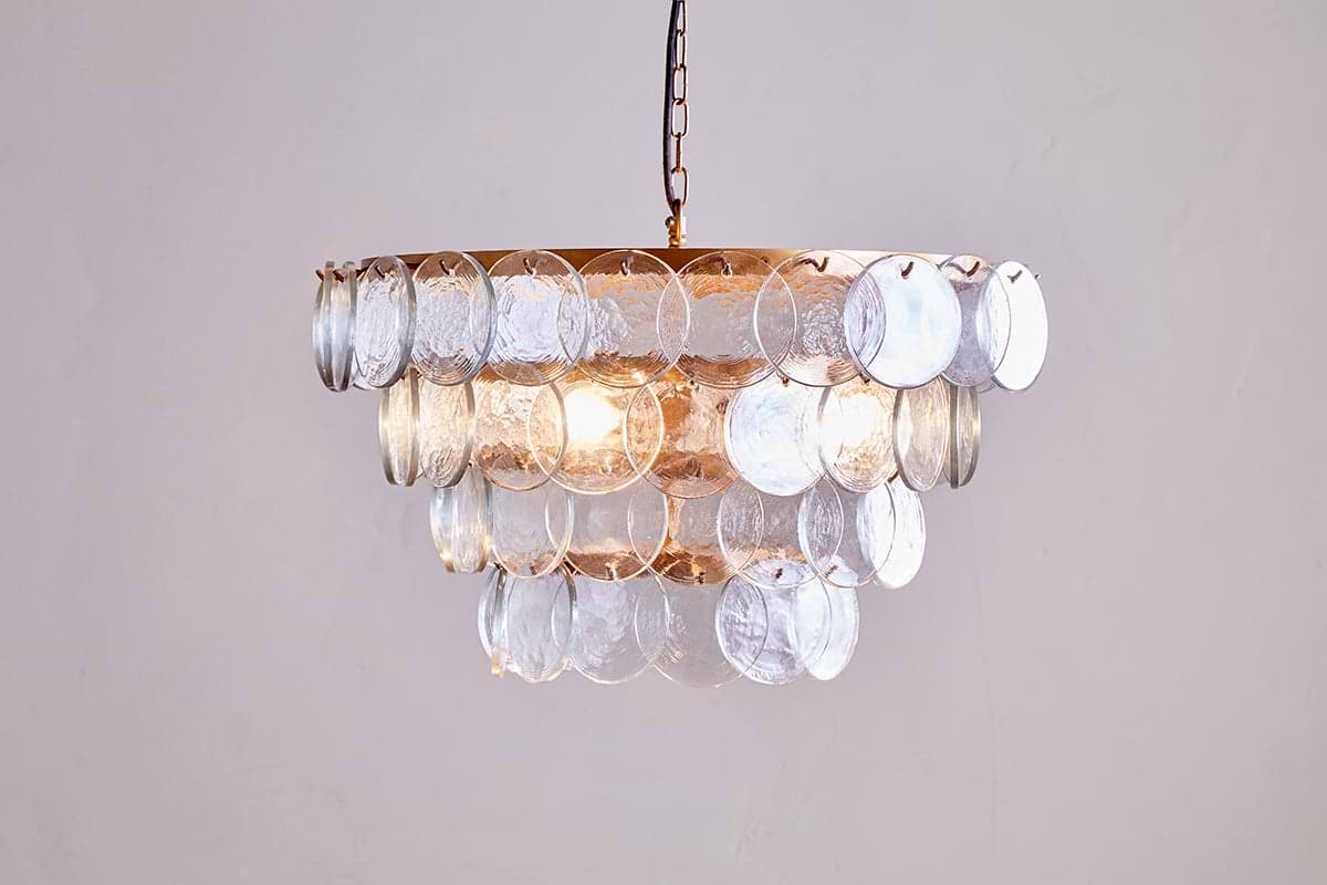 Kagitha Recycled Glass Statement Chandelier - Clear