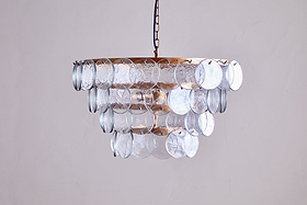 Kagitha Recycled Glass Statement Chandelier - Clear