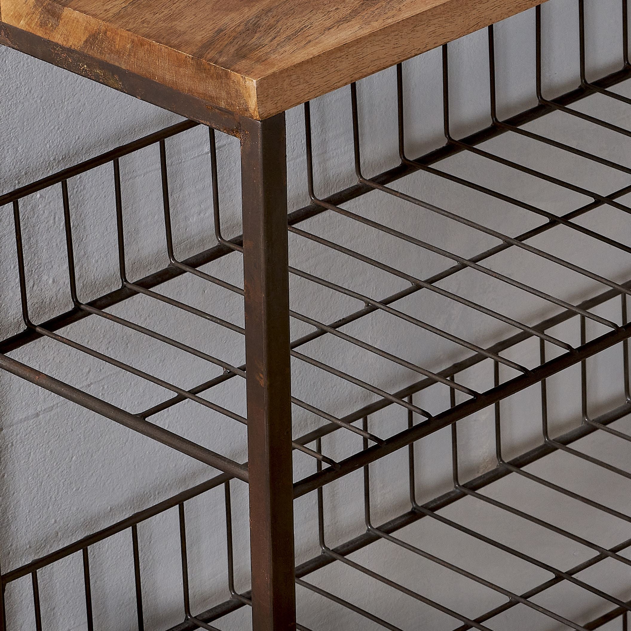Kiyoma Iron & Wood Tall Standing Shelves - Natural – Nkuku