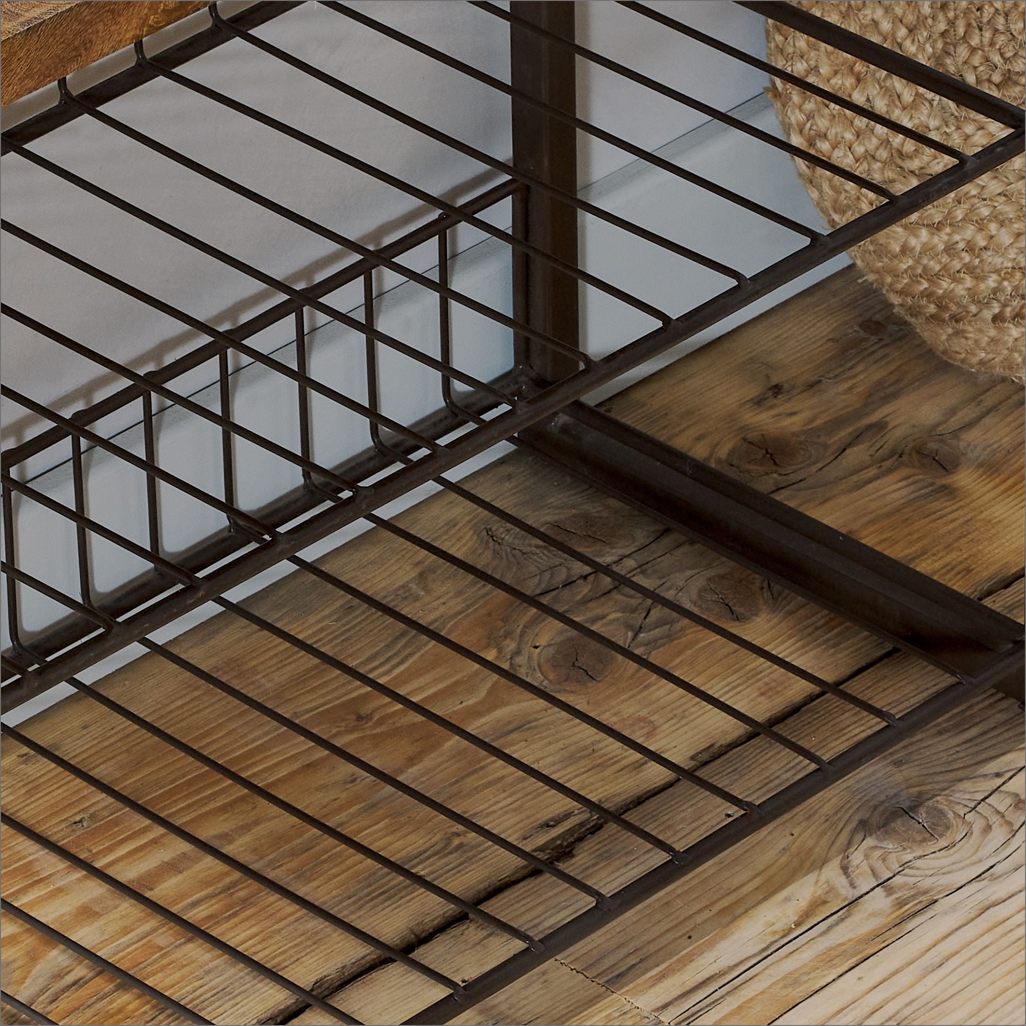 Kiyoma Iron & Wood Low Standing Shelves - Natural – Nkuku