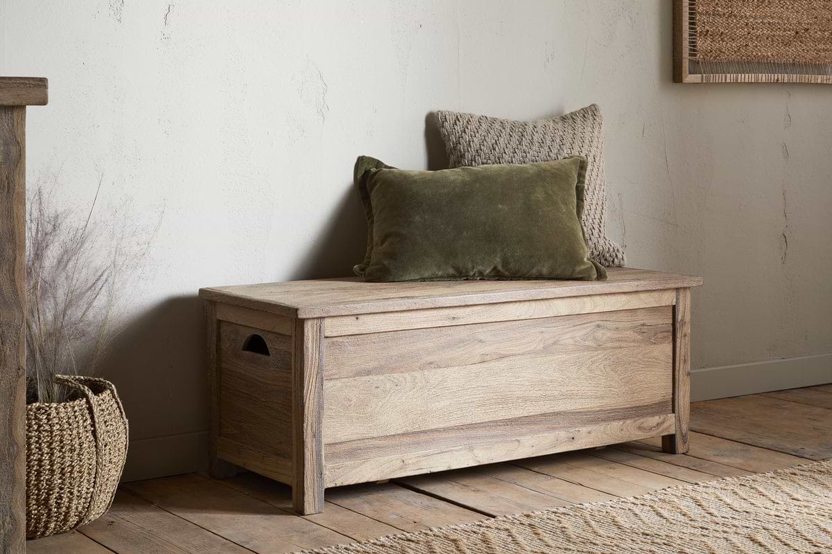 Karadi Reclaimed Wood Storage Bench - Natural-SEATING-Nkuku