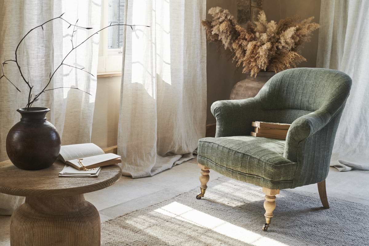 Kiana Cotton Armchair - Moss-SEATING-Nkuku