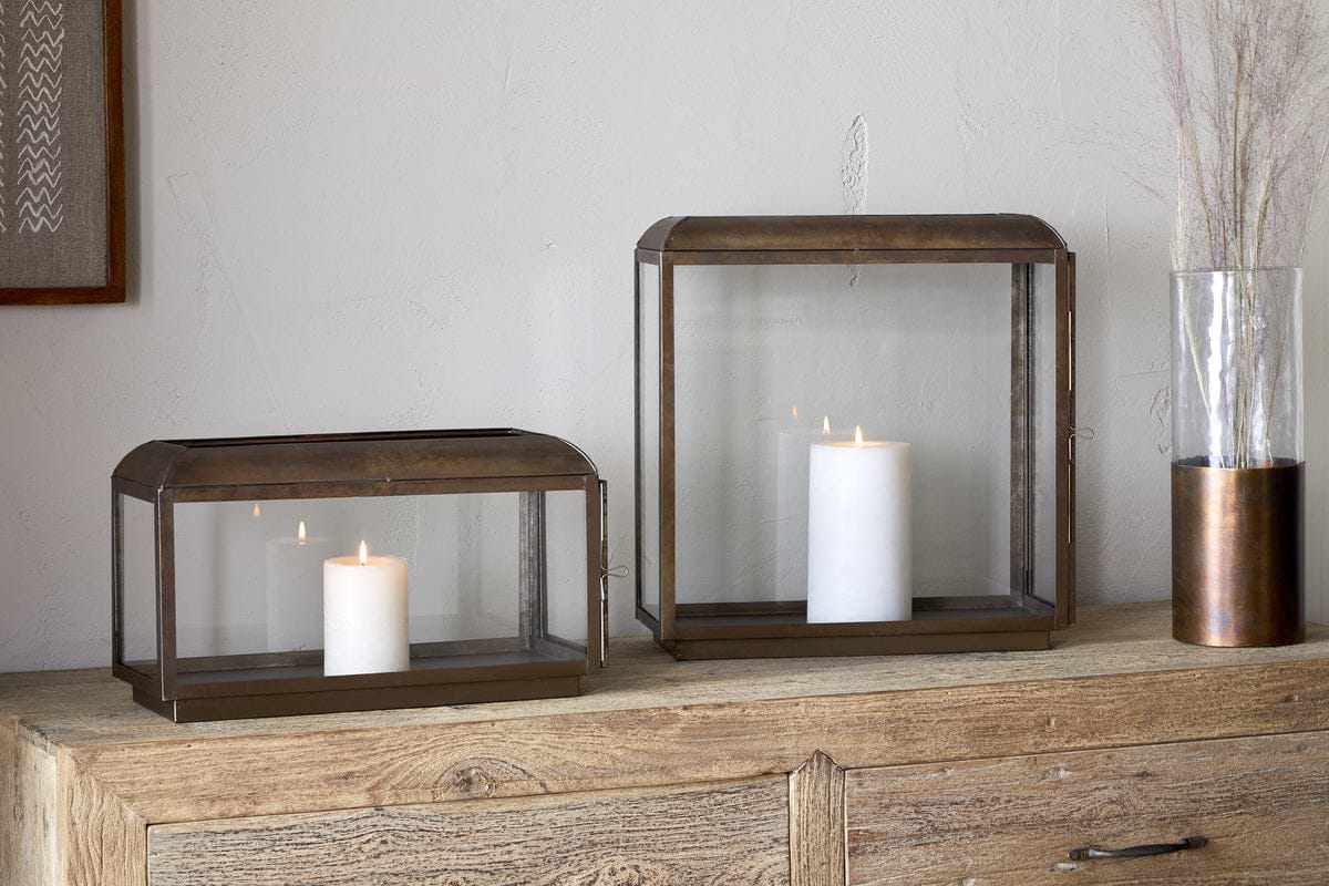 Kiwanda Wide Lantern - Antique Brass-nkuku – Nkuku