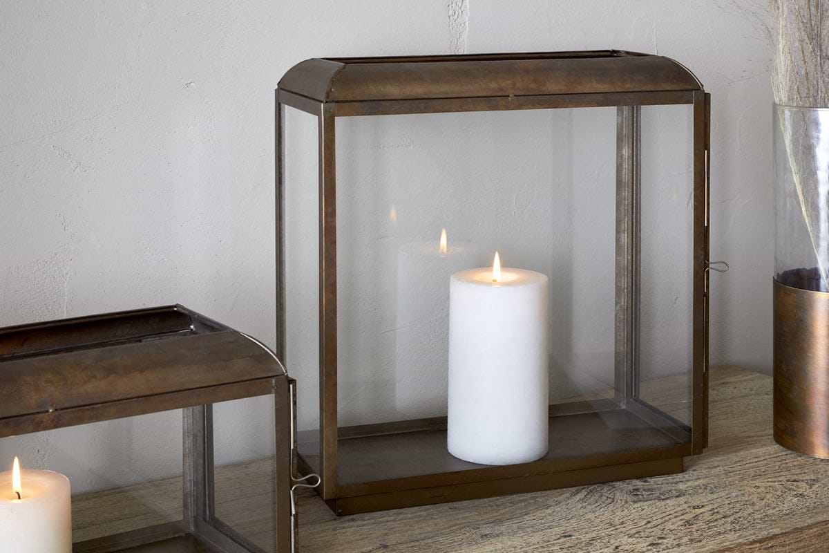 Kiwanda Tall Lantern - Antique Brass-nkuku – Nkuku
