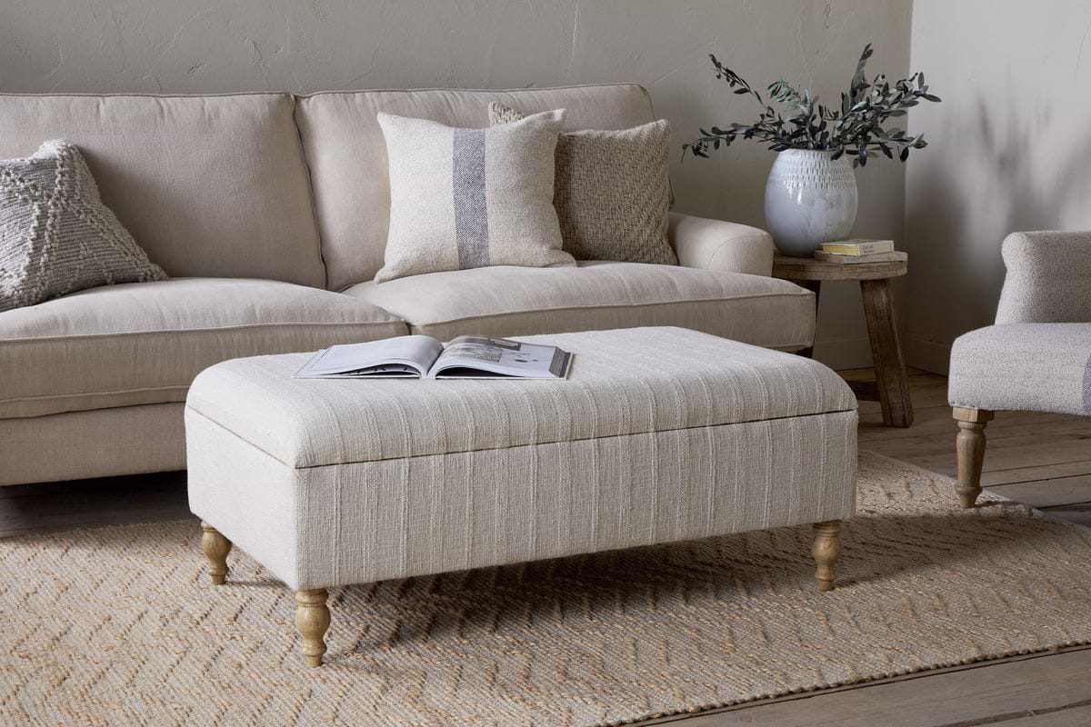 Kiana Upholstered Storage Ottoman - Natural-SEATING-Nkuku