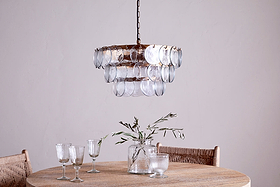 Kagitha Recycled Glass Chandelier - Clear