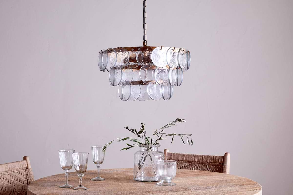 Kagitha Recycled Glass Chandelier - Clear