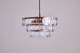 Kagitha Recycled Glass Chandelier - Clear