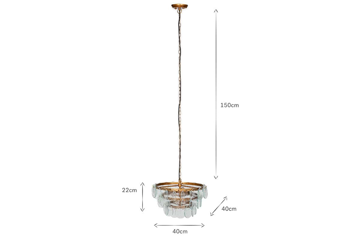 Kagitha Recycled Glass Chandelier - Clear