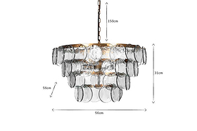 Kagitha Recycled Glass Statement Chandelier - Clear